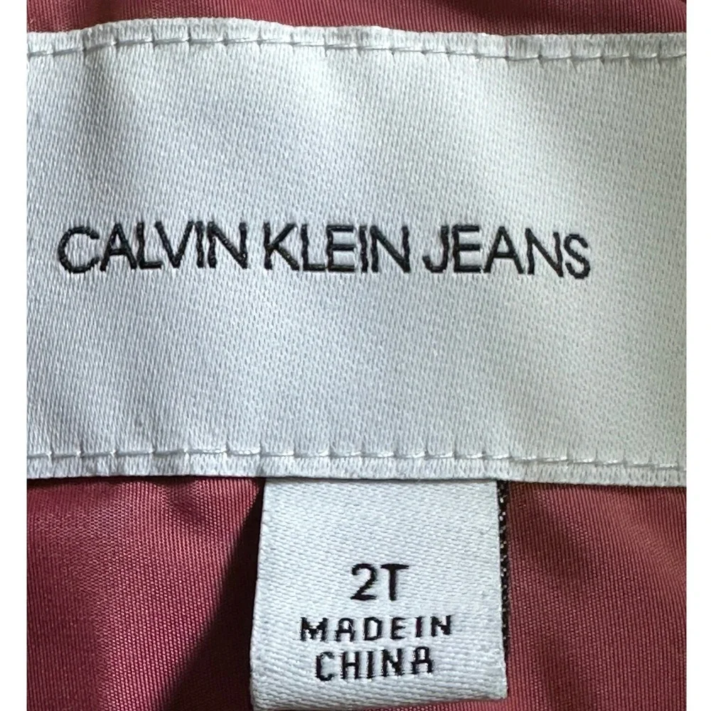 Calvin Klein‎ Girls Puffer Jacket Winter Coat Faux Fur Hood Sz 2T Warm Cozy Snow
